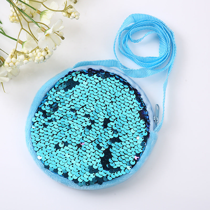 Wholesale Cute Plush Sequin Fabric Single Kids Bag
